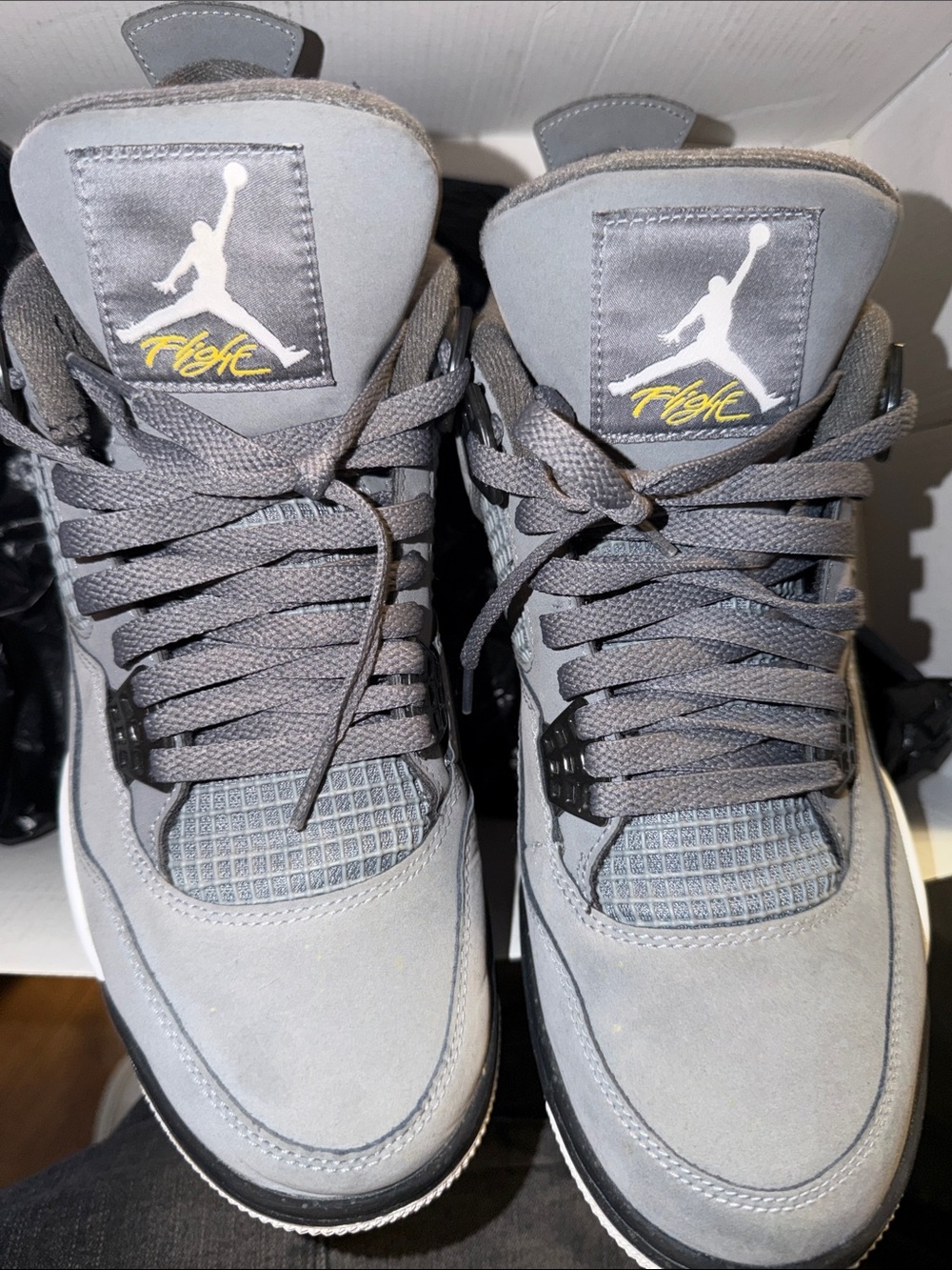 Nike Men's Gray Suede Flight High-Top Sneakers